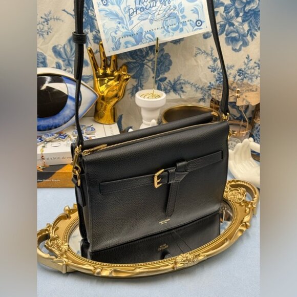🆕 OROTON 🧿 NWOT Margot Crossbody, Black Pebble Leather - Picture 9 of 16